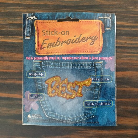 BUNDLE BONUS: “Best” Stick-On / Iron-On Embroidered Patch, c. 2001 | Unused - Picture 1 of 6